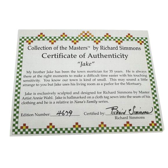 Vintage 2000 Richard Simmons Nana's Family Uncle Jake 11 inch Resin Doll - Picture 5 of 16